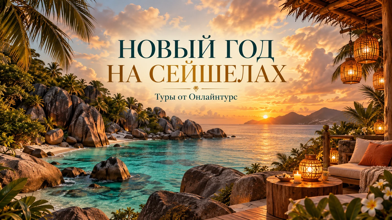 НОВЫЙ ГОД НА СЕЙШЕЛАХ — праздничная иллюстрация