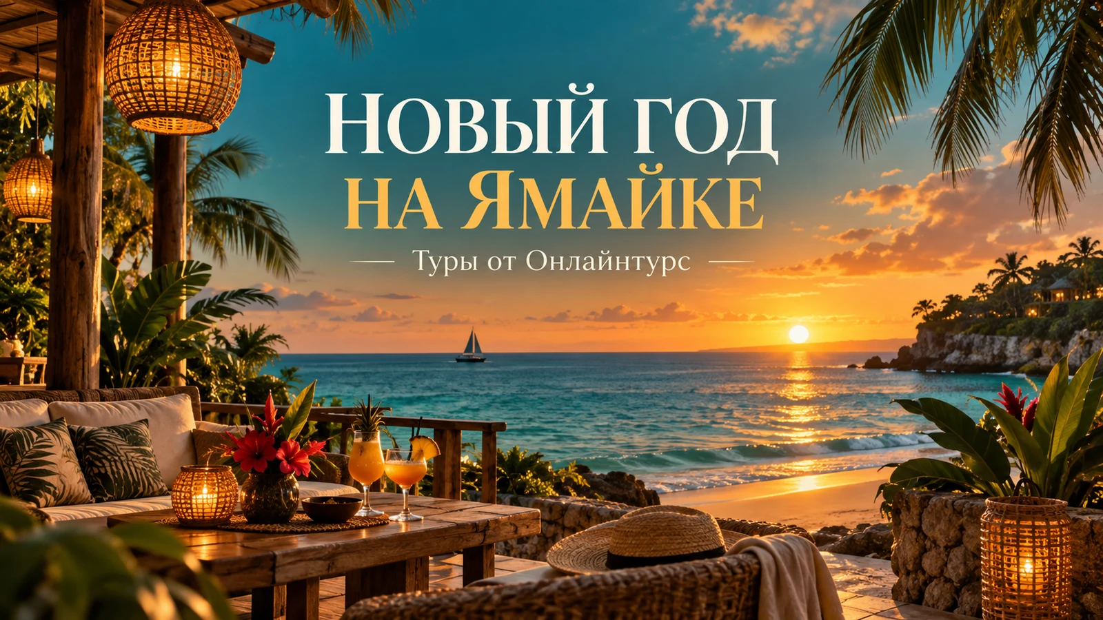 НОВЫЙ ГОД НА ЯМАЙКЕ — праздничная иллюстрация