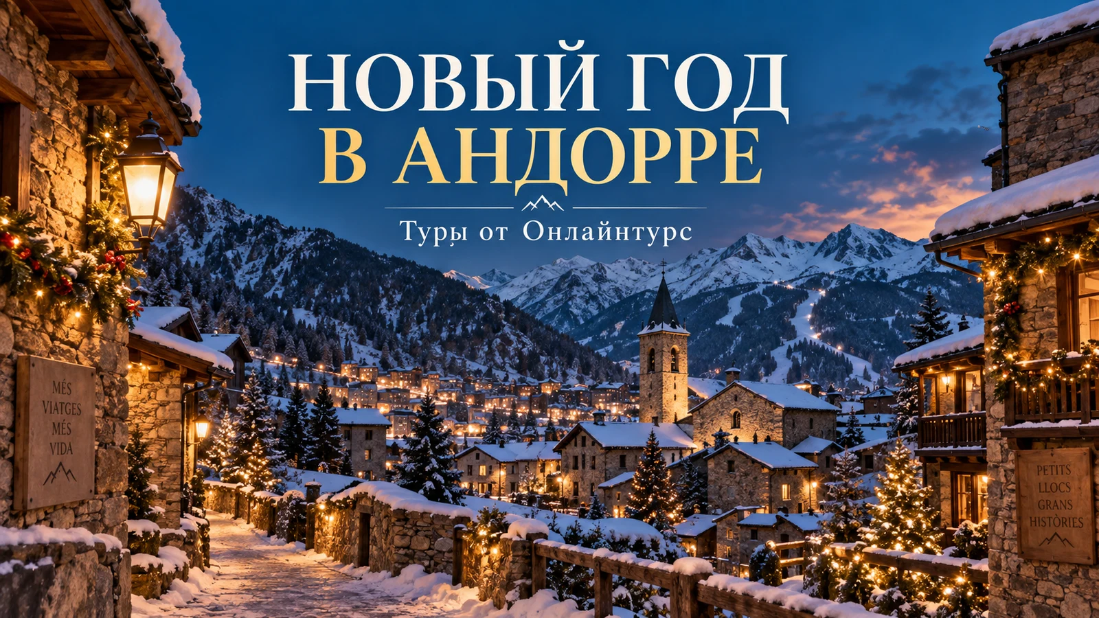 НОВЫЙ ГОД В АНДОРРЕ — праздничная иллюстрация