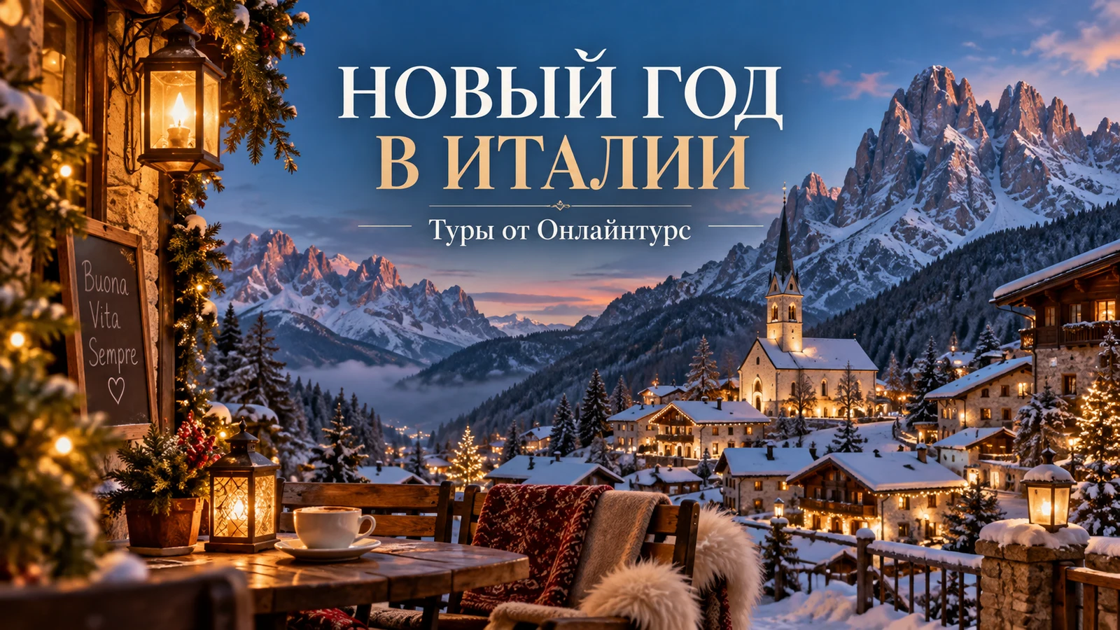 НОВЫЙ ГОД В ИТАЛИИ — праздничная иллюстрация