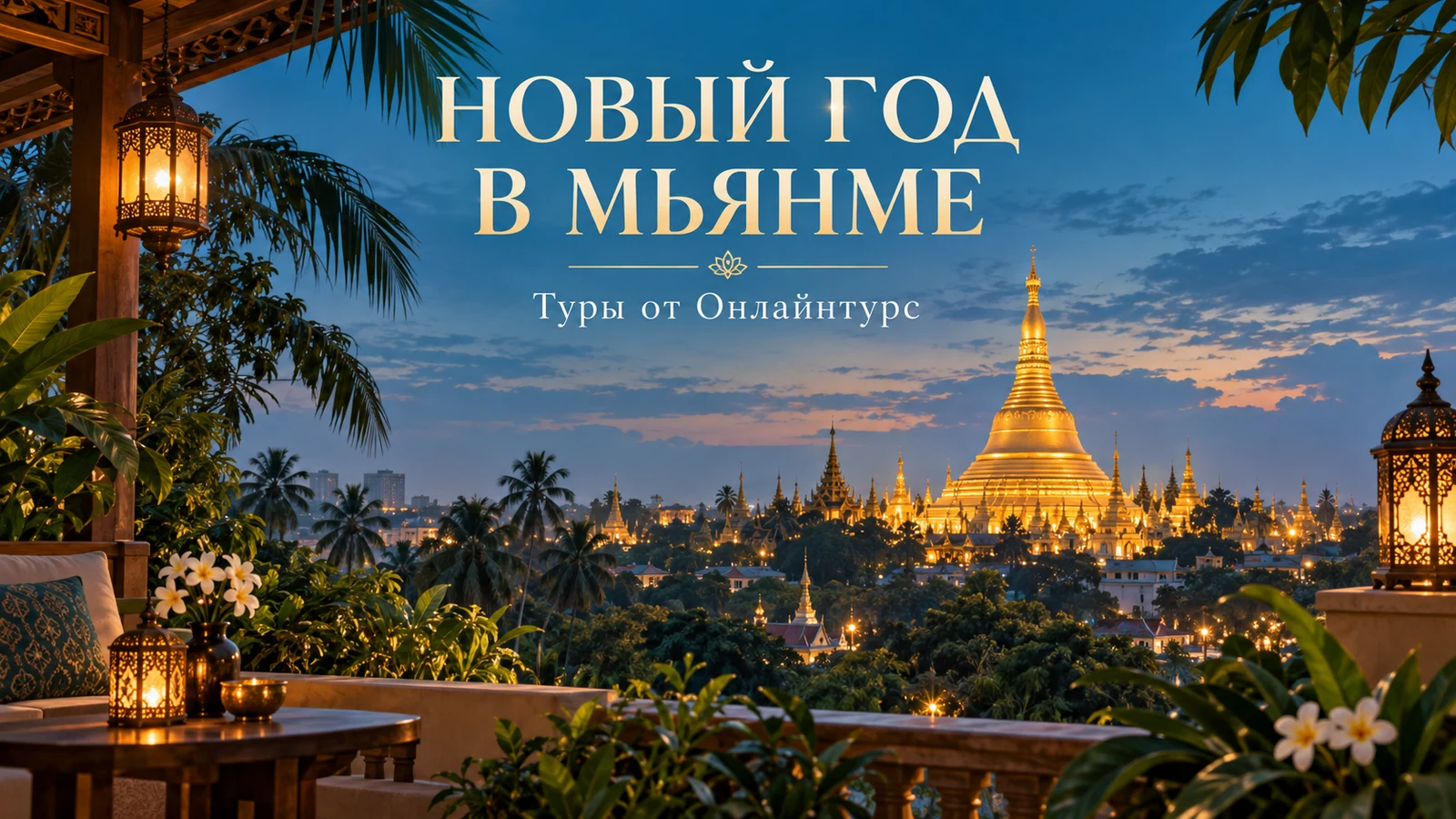 НОВЫЙ ГОД В МЬЯНМЕ — праздничная иллюстрация