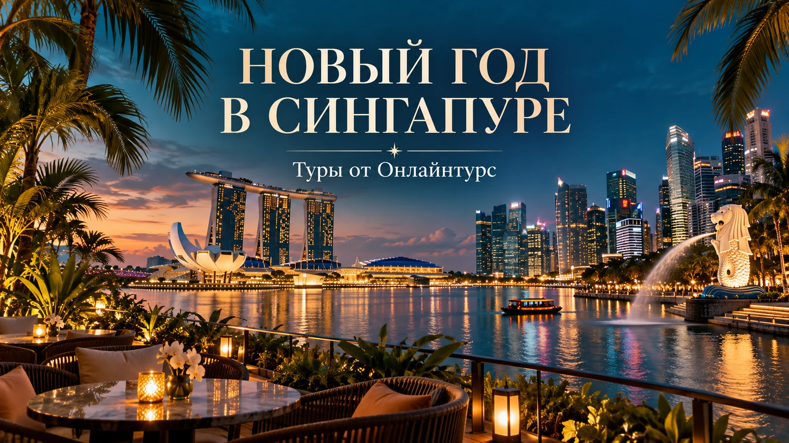 НОВЫЙ ГОД В СИНГАПУРЕ — праздничная иллюстрация
